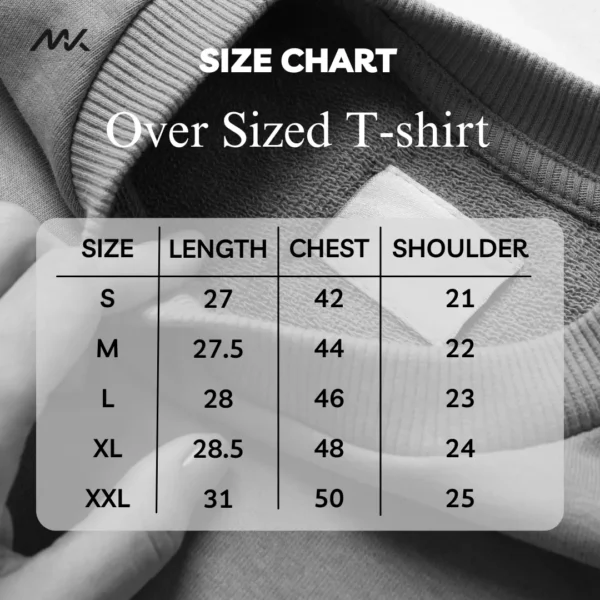 oversized tshirt size chart dtf hub