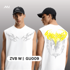Boxy tank vest | 240 cotton terry Vest for gym | vest for boys | printed vest for clothing shops | printed tank vest for gym boys | printed tank vest supplier | sinvats apparels | dtf hub | white color half sleeves tshirt | black color vest