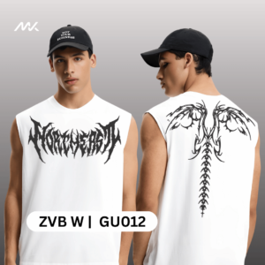 Boxy tank vest | 240 cotton terry Vest for gym | vest for boys | printed vest for clothing shops | printed tank vest for gym boys | printed tank vest supplier | sinvats apparels | dtf hub | white color half sleeves tshirt | black color vest