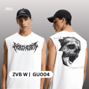 Boxy tank vest | 240 cotton terry Vest for gym | vest for boys | printed vest for clothing shops | printed tank vest for gym boys | printed tank vest supplier | sinvats apparels | dtf hub | white color half sleeves tshirt | black color vest