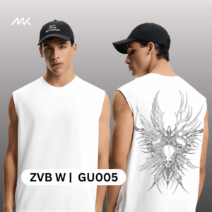 Boxy tank vest | 240 cotton terry Vest for gym | vest for boys | printed vest for clothing shops | printed tank vest for gym boys | printed tank vest supplier | sinvats apparels | dtf hub | white color half sleeves tshirt | black color vest