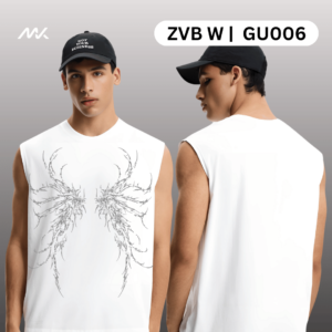 Boxy tank vest | 240 cotton terry Vest for gym | vest for boys | printed vest for clothing shops | printed tank vest for gym boys | printed tank vest supplier | sinvats apparels | dtf hub | white color half sleeves tshirt | black color vest